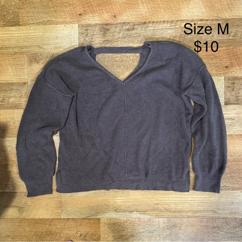 Brown V-Neck Women's Sweater